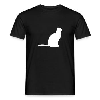 Sitzende Katze - Männer T-Shirt - Schwarz - Vorne - AI Model Male 178 light (178cm)