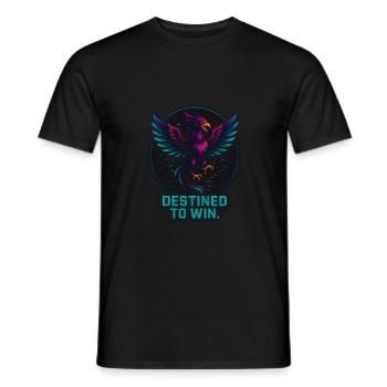 Neon Phoenix – Destiné à gagner – Motivation dans le Retr - T-shirt homme - noir - Devant - AI Model Male 178 light (178cm)