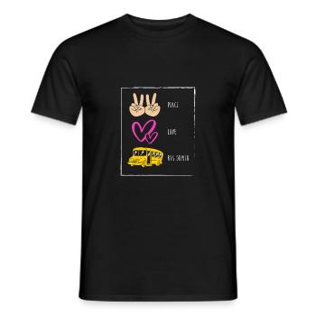 Chauffeur d’autobus scolaire Autobus scolaire - T-shirt homme - noir - Devant - AI Model Male 178 light (178cm)