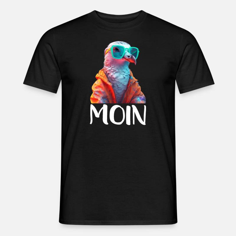 Möwe mit Sonnenbrille Moin Coole Möwen Seevogel - Männer T-Shirt - Schwarz