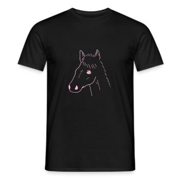 Horse Drawing - Men's T-Shirt - black - Front - AI Model Male 178 light (178cm)