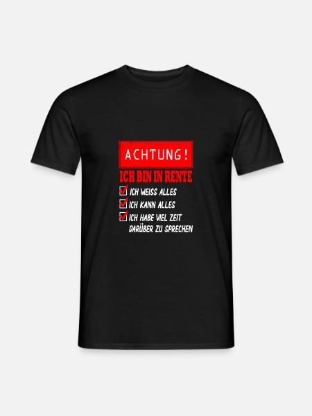 Ich bin in Rente - Rentner 2021 Rentnerin 2021 - Männer T-Shirt - Schwarz