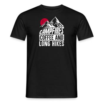 Café et feux de camp longues randonnées - T-shirt homme - noir - Devant - AI Model Male 178 light (178cm)