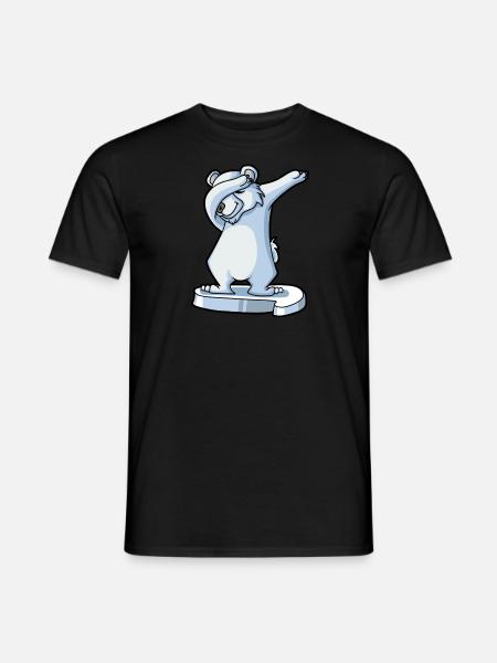 Dabbender Eisbär - Männer T-Shirt - Schwarz