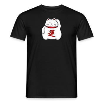 Maneki-neko - Männer T-Shirt - Schwarz - Vorne - AI Model Male 178 light (178cm)