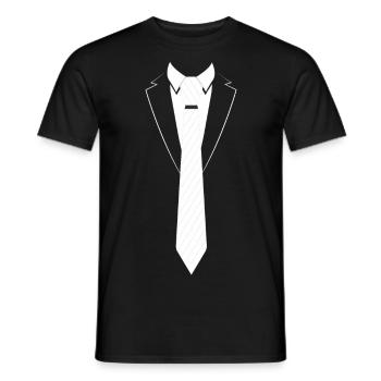 Suit Tuxedo Shirt Carnival Tie - Men's T-Shirt - black - Front - AI Model Male 178 light (178cm)