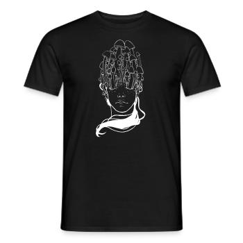 Magic Mushroom Head - T-shirt homme - noir - Devant - AI Model Male 178 light (178cm)