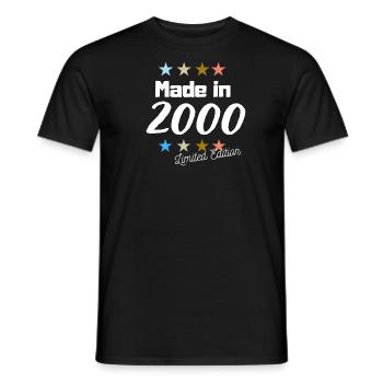 Fabriqué en 2000 Édition Limitée Vintage Anniversaire - T-shirt homme - noir - Devant - AI Model Male 178 light (178cm)