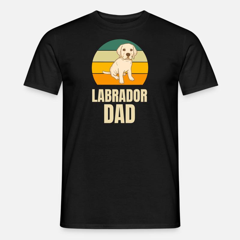 Retro Labrador Papa - Männer T-Shirt - Schwarz