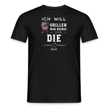 Ich Will Grillen Man Bringe Mir... - Männer T-Shirt - Schwarz - Vorne - AI Model Male 178 light (178cm)