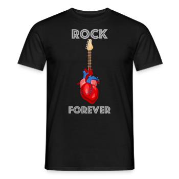 Rock Forever | Musique, Concert, Guitare, Festival - T-shirt homme - noir - Devant - AI Model Male 178 light (178cm)