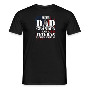 Je suis un papa grand-père et un vétéran... - T-shirt homme - noir - Devant - AI Model Male 178 light (178cm)