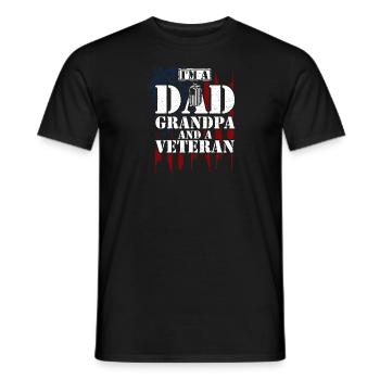 Je suis un grand-père et un vétéran - T-shirt homme - noir - Devant - AI Model Male 178 light (178cm)