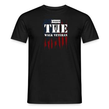 J’ai marché sur le vétéran de la marche - T-shirt homme - noir - Devant - AI Model Male 178 light (178cm)