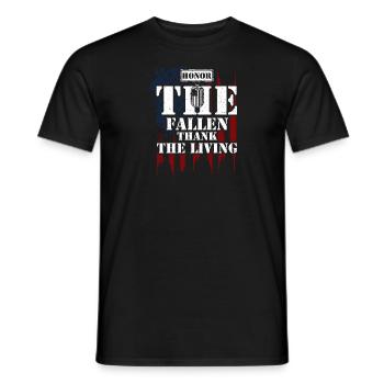 Honor The Fallen Thank The Living - Men's T-Shirt - black - Front - AI Model Male 178 light (178cm)