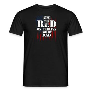 I Wear RED On Fridays For My Dad - Men's T-Shirt - black - Front - AI Model Male 178 light (178cm)
