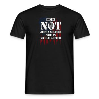 He Is Not Just A Soldier She Is... - Men's T-Shirt - black - Front - AI Model Male 178 light (178cm)