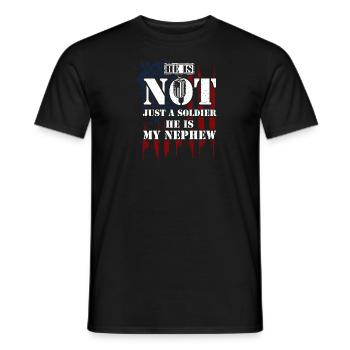 He Is Not Just A Soldier He Is M... - Men's T-Shirt - black - Front - AI Model Male 178 light (178cm)