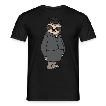 Sloth a obtenu son diplôme de doctorat avec succès - T-shirt homme - noir - Devant - AI Model Male 178 light (178cm)