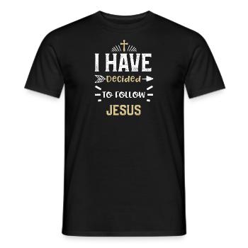 J’ai décidé de suivre Jésus - T-shirt homme - noir - Devant - AI Model Male 178 light (178cm)