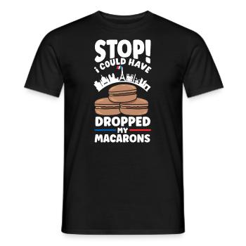 Arrêter! J’aurais pu laisser tomber mes macarons - T-shirt homme - noir - Devant - AI Model Male 178 light (178cm)