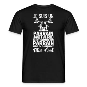 parrain motard Cadeau parrain motard super parrain - T-shirt homme - noir - Devant - AI Model Male 178 light (178cm)