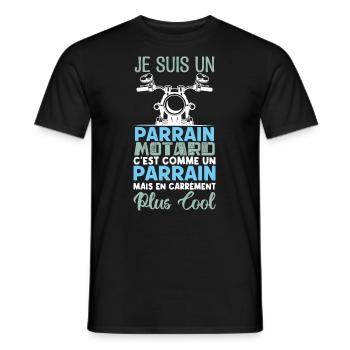 parrain motard Cadeau parrain motard super parrain - T-shirt homme - noir - Devant - AI Model Male 178 light (178cm)
