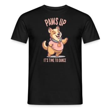 Chien dansant mignon berger allemand - T-shirt homme - noir - Devant - AI Model Male 178 light (178cm)