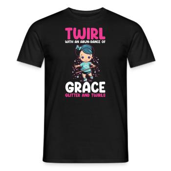 Professionelles Stabdänzerin für Majorette - Männer T-Shirt - Schwarz - Vorne - AI Model Male 178 light (178cm)