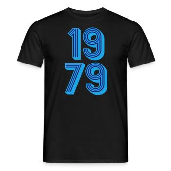 1979 Year of birth | Colors changeable - Men's T-Shirt - black - Front - AI Model Male 178 light (178cm)