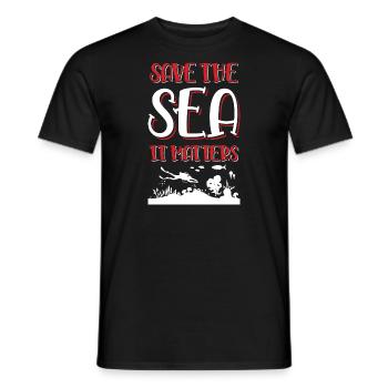 save the ocean spruch - Männer T-Shirt - Schwarz - Vorne - AI Model Male 178 light (178cm)