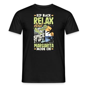 Sip Back Relax and Spice It Up Margarita Mode On - Men's T-Shirt - black - Front - AI Model Male 178 light (178cm)