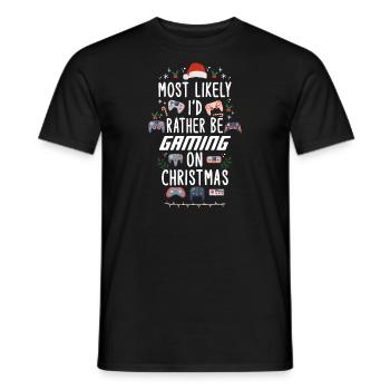 Weihnachten Noël Gamer Gaming à Noël - T-shirt homme - noir - Devant - AI Model Male 178 light (178cm)