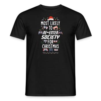 Noël Gamer Gaming Dire Drôle Humour Noël - T-shirt homme - noir - Devant - AI Model Male 178 light (178cm)
