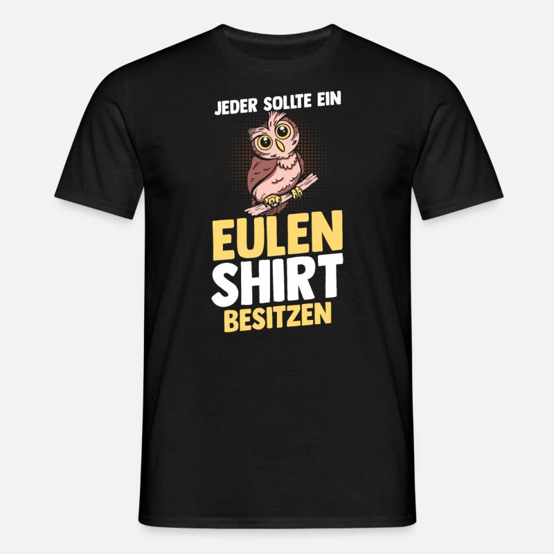 Eulen - Männer T-Shirt - Schwarz