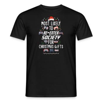 Gamer Gaming Noël Dire Drôle Humour Noël - T-shirt homme - noir - Devant - AI Model Male 178 light (178cm)