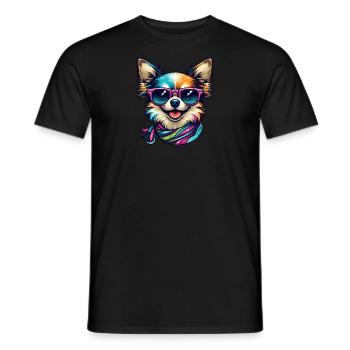 Colorful Chihuahua - Men's T-Shirt - black - Front - AI Model Male 178 light (178cm)