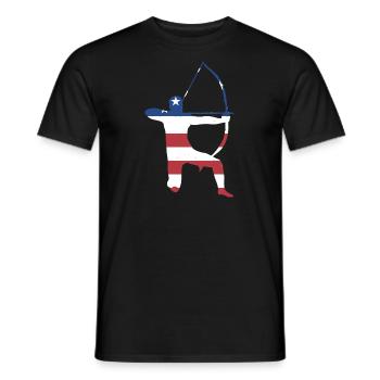 Sport Us Flag Archery - Men's T-Shirt - black - Front - AI Model Male 178 light (178cm)