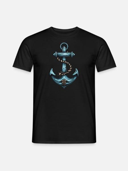 Anker Hafen - Männer T-Shirt - Schwarz