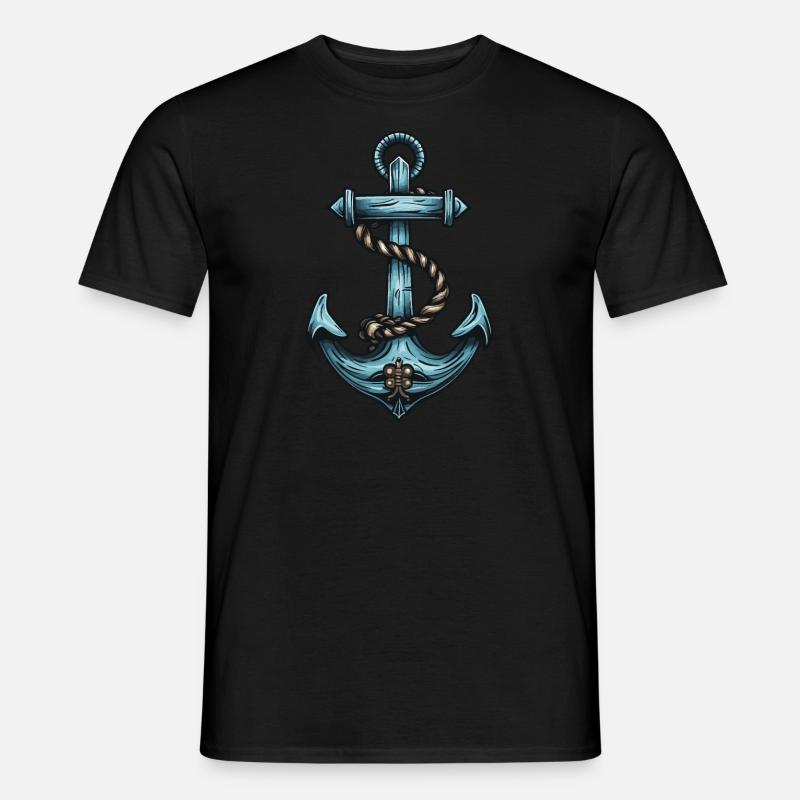 Anker Hafen - Männer T-Shirt - Schwarz