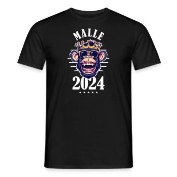 Malle 2024 Party Affe Mallorca - Männer T-Shirt - Schwarz - Vorne - AI Model Male 178 light (178cm)