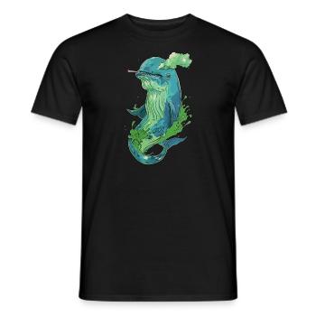 Smoking Pot Sperm Whale Pot Bag Bong Joint - Men's T-Shirt - black - Front - AI Model Male 178 light (178cm)