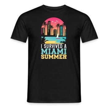United States USA State of America Miami - Men's T-Shirt - black - Front - AI Model Male 178 light (178cm)