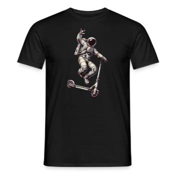Astronaut fährt auf einem Roller - Männer T-Shirt - Schwarz - Vorne - AI Model Male 178 light (178cm)