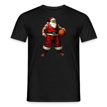 Weihnachtsmann Basketball - Männer T-Shirt - Schwarz - Vorne - AI Model Male 178 light (178cm)
