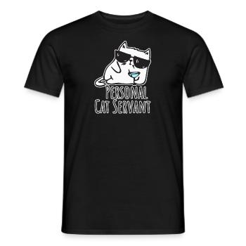 Personal Cat Servant - Funny Cat Design - Men's T-Shirt - black - Front - AI Model Male 178 light (178cm)