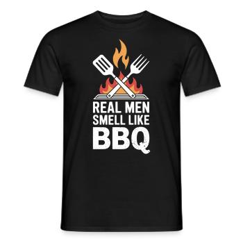 BBQ King – Real Men sent le gril - T-shirt homme - noir - Devant - AI Model Male 178 light (178cm)