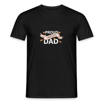 proud dad of triplets - Men's T-Shirt - black - Front - AI Model Male 178 light (178cm)