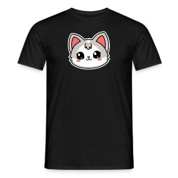 Kawaii Chibi Cats Illustration - Men's T-Shirt - black - Front - AI Model Male 178 light (178cm)