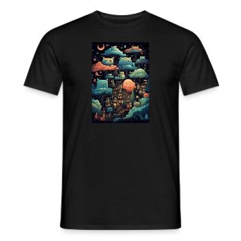 Night Cats Shelter - Men's T-Shirt - black - Front - AI Model Male 178 light (178cm)